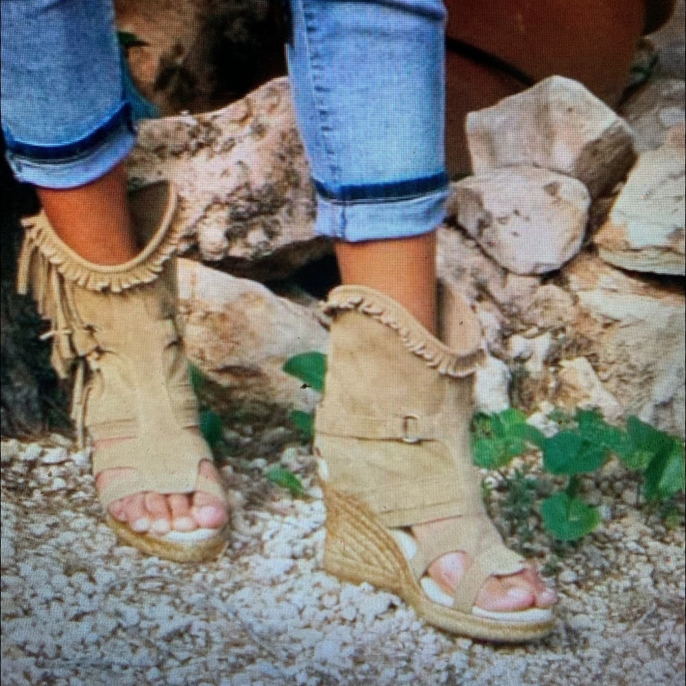 Khaki Suede Date Womens Shoes.